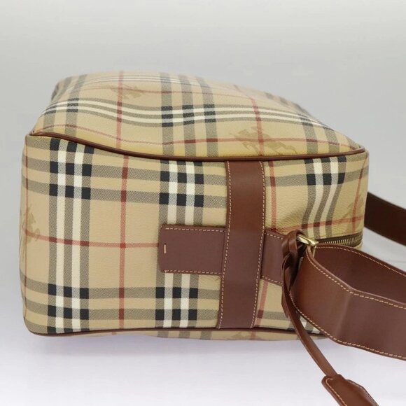 BURBERRY Nova Check Shoulder Bag PVC Beige Gold - Picture 4 of 16